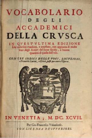 Vocabolario degli Academici della Crusca