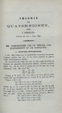 Theorie der quaternionen. [Fortsetzung]