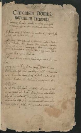 Chronicon Dominicanorum in Tremonia (1221-1543)