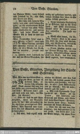Von Buße, Glauben, Vergebung der Sünde und Besserung