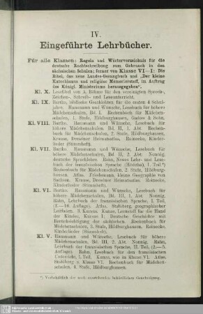 IV. Eingeführte Lehrbücher