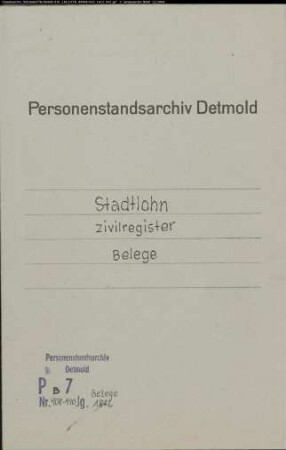 Belegakten zum Heiratsregister 1812 der Munizipalität Stadtlohn