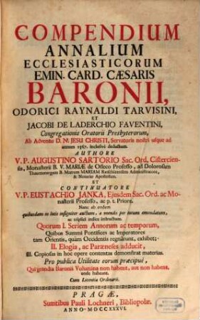 Compendium Annalium eccles. Card. Baronii