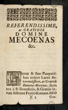 3r-7r, Reverendissime, Ac Gratiose Domine Mecoenas