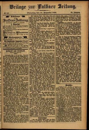 Zweite Ausgabe vom Dienstag, den 24. Dezember 1895.