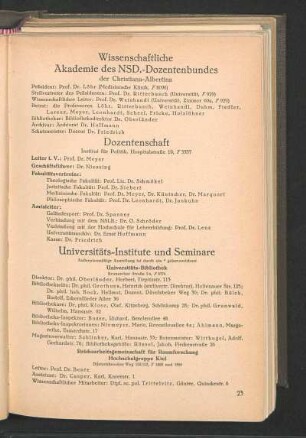 Universitäts-Institute und Seminare