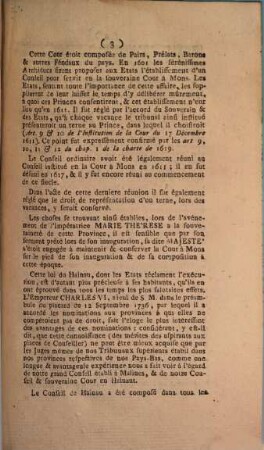 Les Etats du Pays & Comté de Hainau ayant reçu le 6 Février 1791 une depêche concue en ces termes: ...