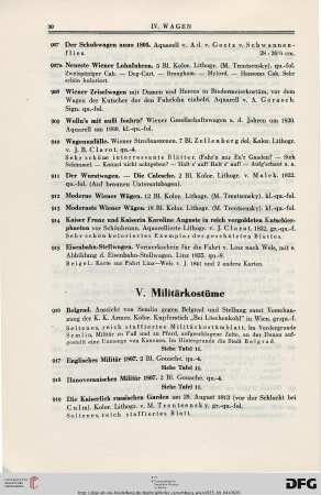 V. Militärkostüme (Nr. 916-924)