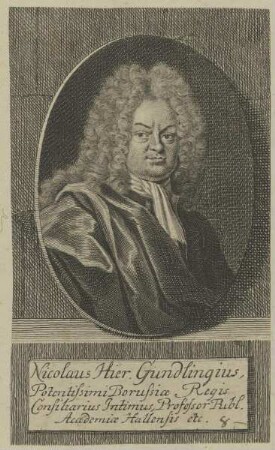 Bildnis des Nicolaus Hier. Gundlingius