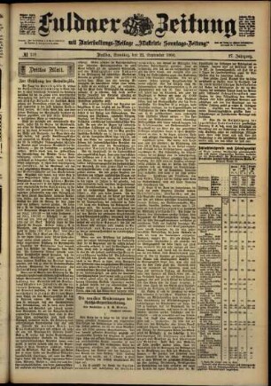 Dritte Ausgabe vom Samstag, den 22. September 1900.