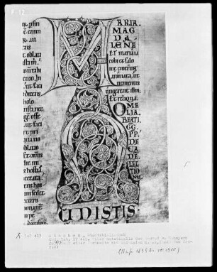 Liber matutinalis des Konrad von Scheyern — Initialen M(aria Magdalene) und A(udistis), Folio 203recto