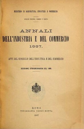 Annali del industria e del commercio. 1887,2
