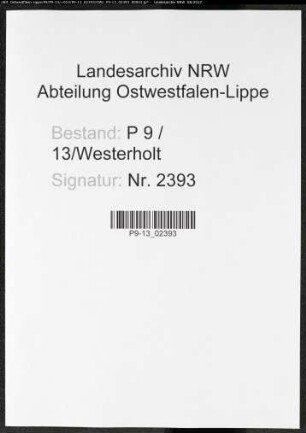Sterberegister Standesamt Westerholt