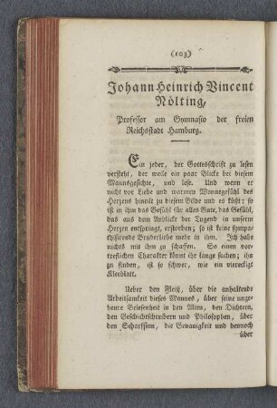 Johann Heinrich Vincent Nölting : Professor am Gymnasio der freien Reichsstadt Hamburg.