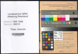 Entnazifizierung Heinrich Thies , geb. 18.01.1909 (Kaufmaennischer Angestellter)