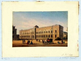 Ansicht der Gemäldegalerie Alte Meister (Semperbau) am Zwinger in Dresden, Blick nach Süden