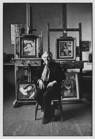 Der Maler Hans Jüchser in seinem Atelier