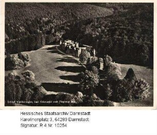 Ernsttal im Odenwald, Schloss Waldleiningen / Luftaufnahme