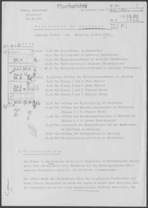 Adelberg: Visitationsbericht mit Pfarrbericht 1959