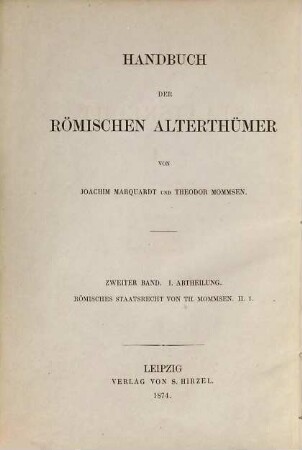 Römisches Staatsrecht, 2,1
