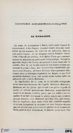 Notice archéologique sur le Madrazen