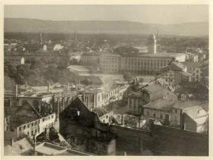 Zerstörungen Zweiter Weltkrieg - Luftangriff 2./3.09.1942. Rondellplatz, Karl-Friedrich-Straße, Erbprinzenstraße, Hebelstraße
