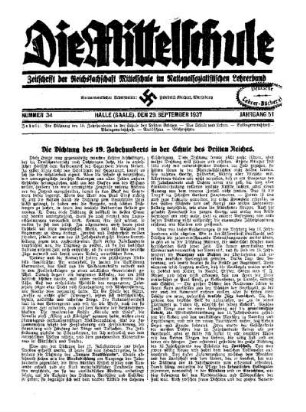 Die Dichtung des 19. Jahrhunderts in der Schule des Dritten Reiches