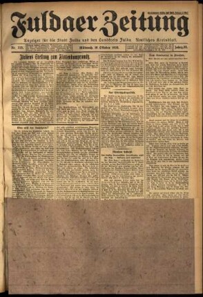 Ausgabe vom Mittwoch, den 10. Oktober 1928.