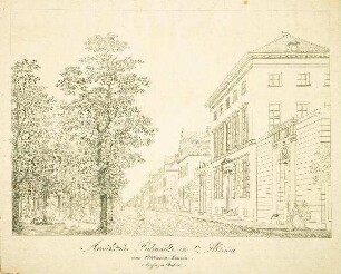 Ansicht der Palmaille in Altona von Ottensen hinein. Strasse zur Rechten.