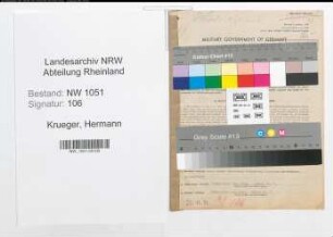 Entnazifizierung Hermann Krueger , geb. 01.11.1910 (Stadtinspektor)