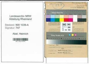 Entnazifizierung Heinrich Abel , geb. 06.04.1893 (Lokfuehrer)
