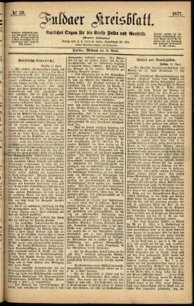 Ausgabe vom Mittwoch, den 11. April 1877.