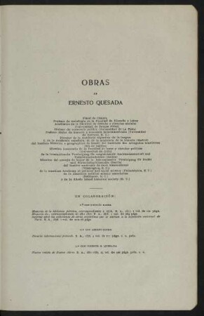 Obras de Ernesto Quesada
