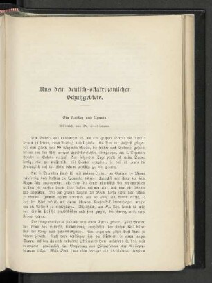 Aus dem deutsch-ostafrikanischen Schutzgebiete.