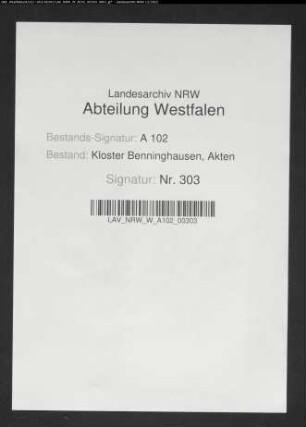 Äbtissin Anna Kettlers zu Benninghausen verpachtet Dirich Kripel einen Kamp in Wiggeringhausen auf 12 Jahre. Kerbzettel#