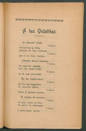 A las vidalitas
