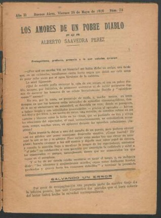 1920007300: Los amores de un pobre diablo