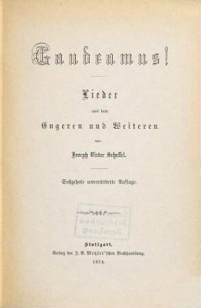 Gaudeamus! : Lieder aus dem Engeren und Weiteren