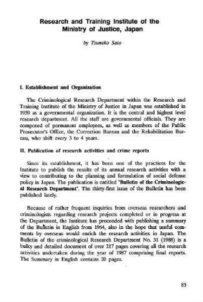 83-86, Research and Training Institute of the Ministry of Justice, Japan