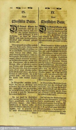 IX. Vom Christlichen Bann