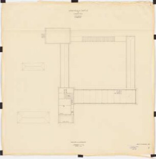 Kaiser-Wilhelm-Institut für Kernphysik, Heidelberg 1. Vorentwurf: Grundriss Sammlungs- und Dachgeschoss 1:200