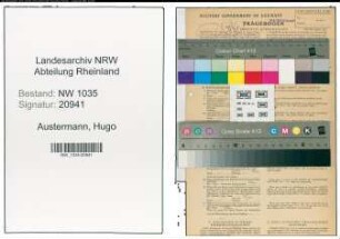 Entnazifizierung Hugo Austermann , geb. 04.04.1895 (Kaufmaennischer Angestellter)