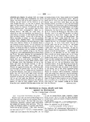 Der Rhythmus in Poesie, Musik und Lied, speziell im Kirchenlied : (Schluß)