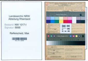 Entnazifizierung Max Reiferscheid , geb. 15.09.1890 (Werkmeister)