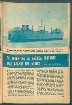 Es Argentina la fábrica flotante más grande del mundo