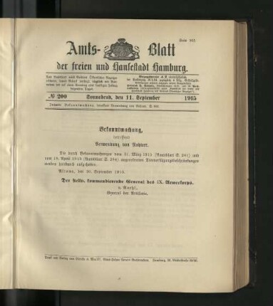 No. 200, 11. September 1915