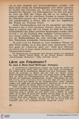 Lärm um Friedmann?