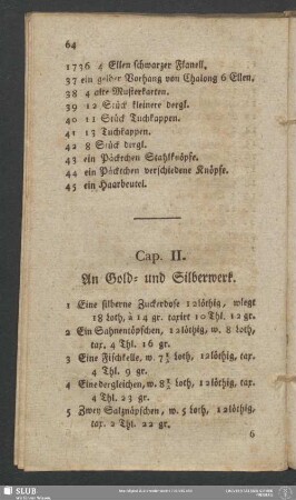 Cap. II. An Gold- und Silberwerk