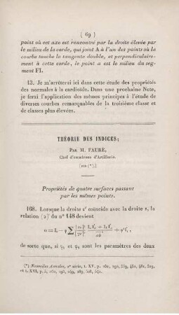 Théorie des indices.