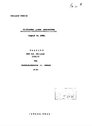 1932/33: Bericht ... - 1932/33